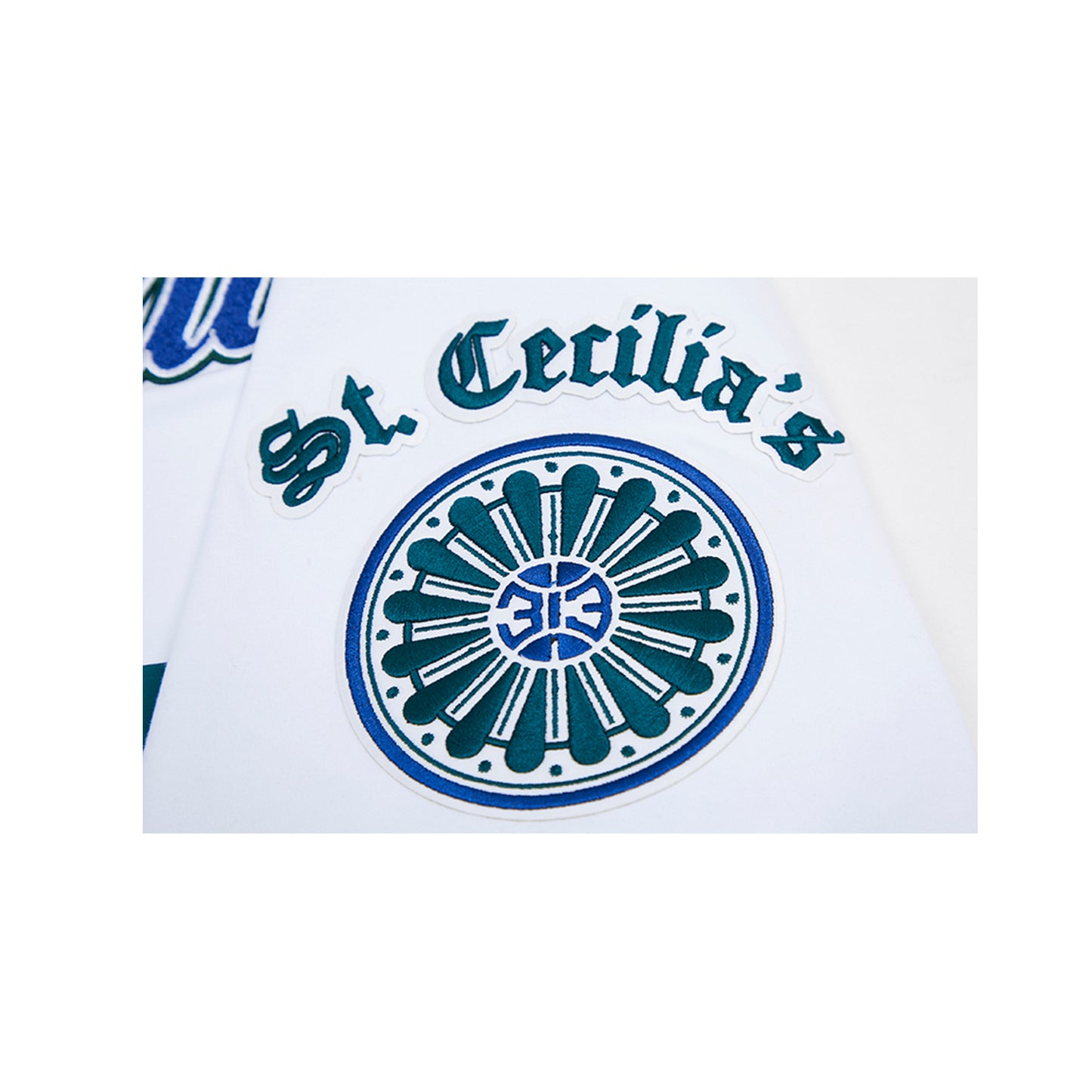 Pro Standard Pistons City Edition DK T-Shirt in White - Close Up Patch View