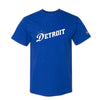 Pistons City Edition Detroit Wordmark T-Shirt in Blue - Front View