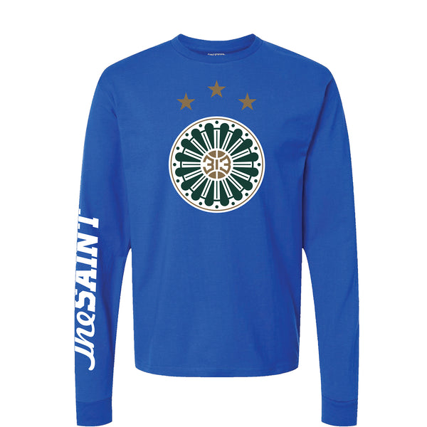 Pistons City Edition The Saint Long Sleeve T-Shirt in Blue - Front View