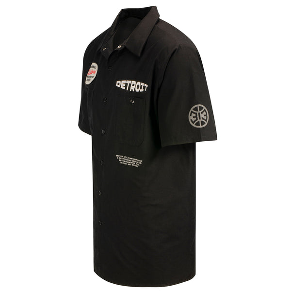 DETail Threads Pistons Garage Work Shirt in Black - 1/4 Left View