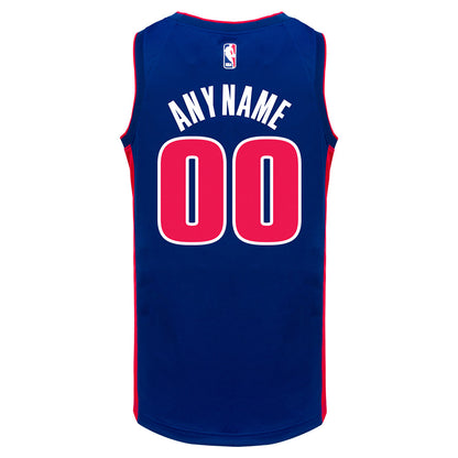 Detroit Pistons Personalized Nike Icon Swingman Jersey in Blue - Back View