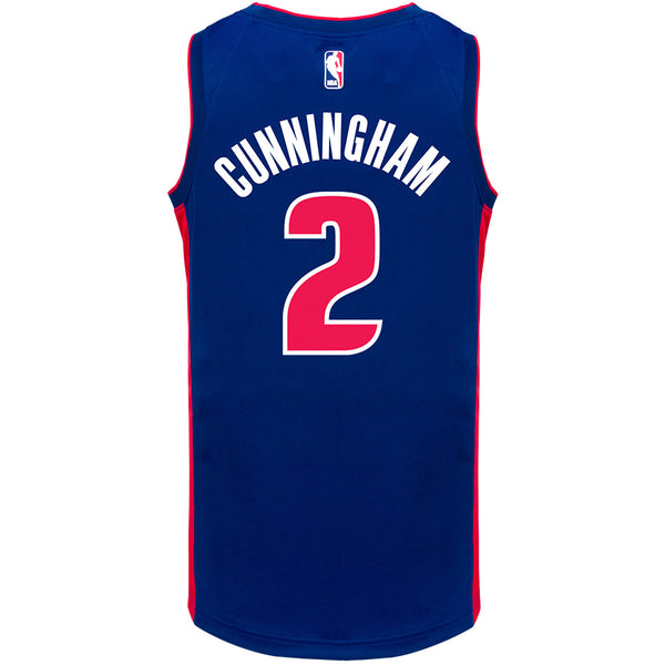 Cade Cunningham Nike Icon Swingman Jersey in Blue - Back View
