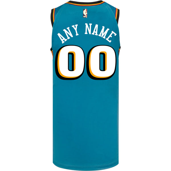 Detroit Pistons Personalized Nike Hardwood Classic Swingman Jersey in Blue - Back View