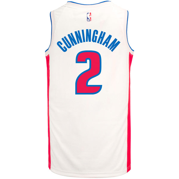 Cade Cunningham Nike Association Swingman Jersey in White - Back View