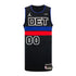 Detroit Pistons Personalized Youth Jordan Brand Statement 22-23 Swingman Jersey in Black - Front View