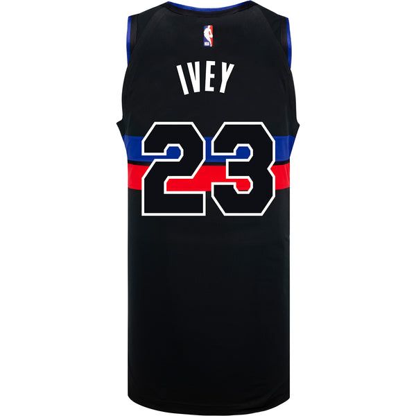 Jaden Ivey Jordan Brand Statement 22-23 Swingman Jersey in Black - Back View