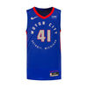 Saddiq Bey Nike Youth City Edition Swingman Jersey in Blue - Front View