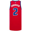 Cade Cunningham Nike Remix Swingman Jersey in Red - Back View