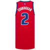 Cade Cunningham Nike Remix Swingman Jersey in Red - Back View