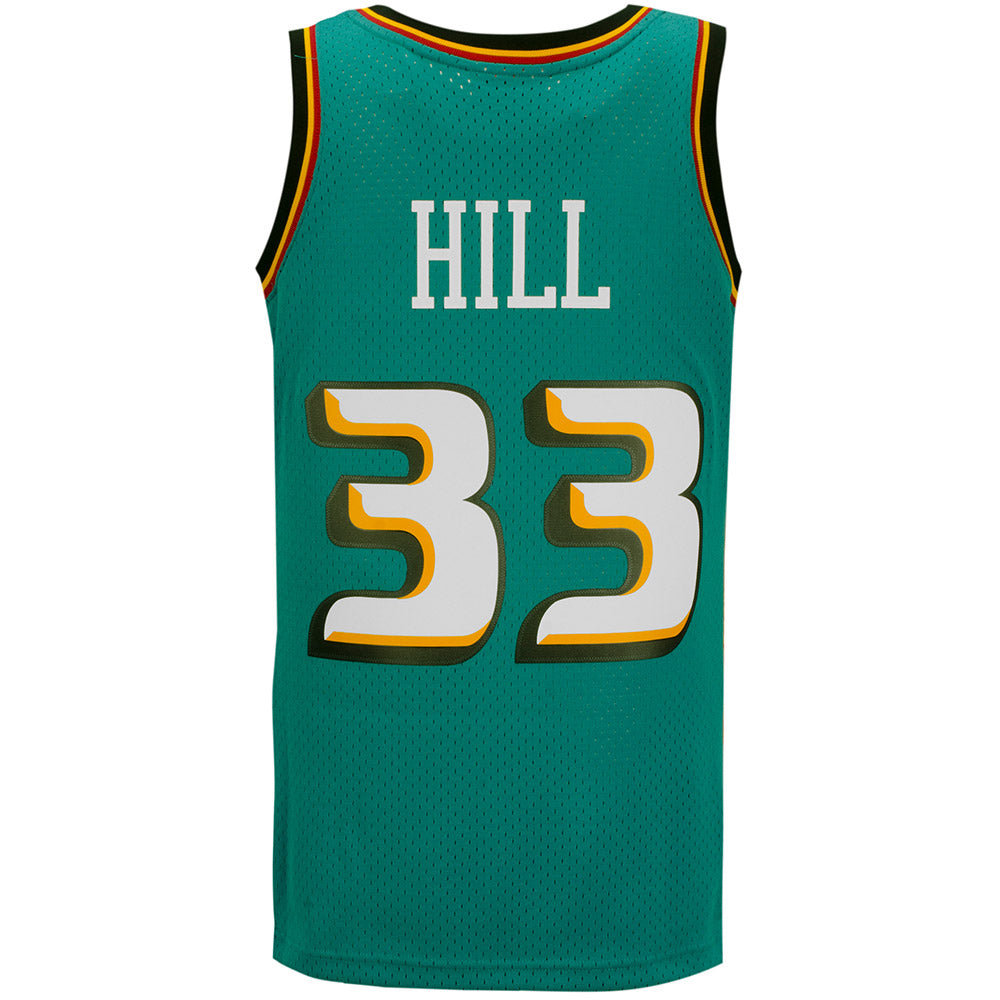 Detroit Pistons Mitchell & Ness 1998 Grant Hill Throwback Jersey in Green - Back View