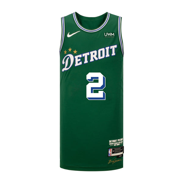 Cade Cunningham Nike Youth City Edition 22-23 Swingman Jersey in Green - Front View