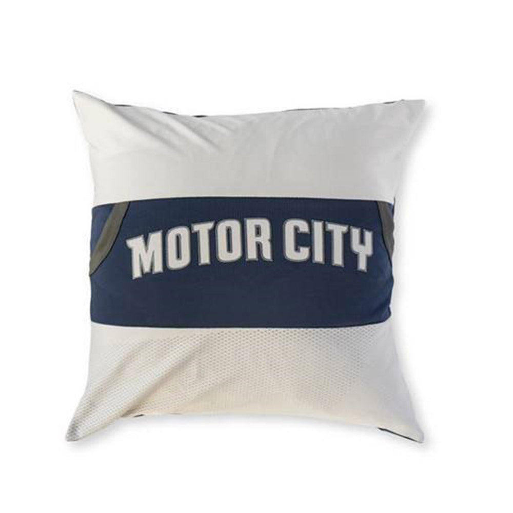 Detroit Pistons Pillow in White and Navy - Front View