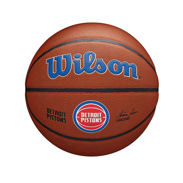 Pistons Alliance Full Size Basketball in Brown - Front View