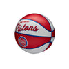 Pistons Team Retro Rubber Mini Basketball in White and Red - Left View