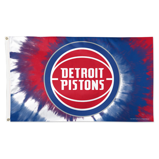 Wincraft Pistons 3x5 Deluxe Tie Dye Flag in Tie Dye - Front View