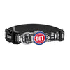 FreshPawz Pistons Collar in Black - Front View, Horizontal