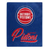 Northwest Pistons Raschel Plush Throw in Blue - Front View