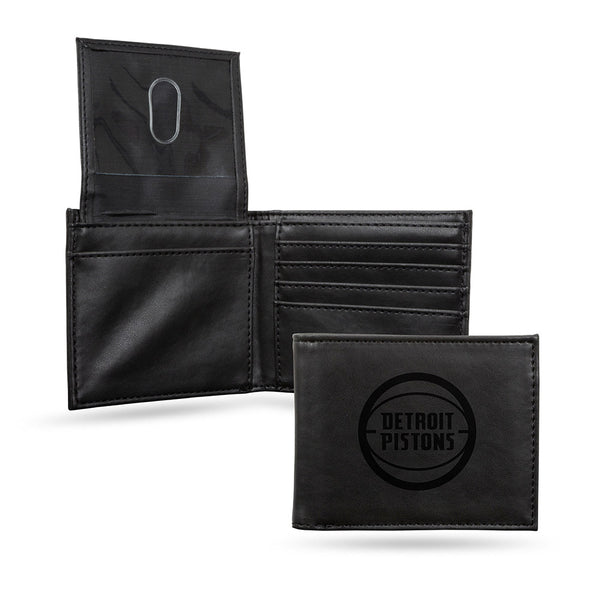 Detroit Pistons Billfold Black Wallet - Front View
