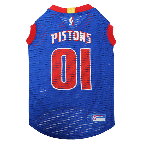 Detroit Pistons Pet Jersey in Blue - Back View