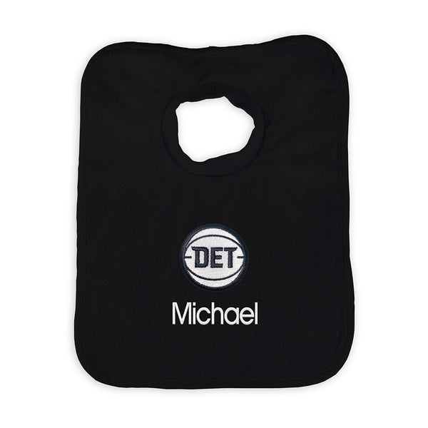Detroit Pistons Personalized Black DET Bib - Front View