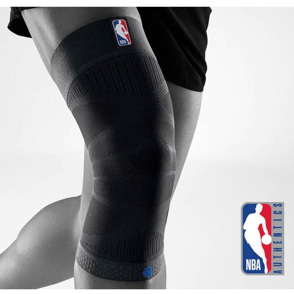 Sports Compression Knee Support NBA with Team Editions in Black - Front View