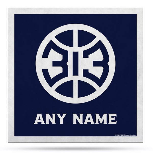 Detroit Pistons 313 Felt Wall Décor in Navy - Front View