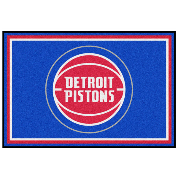 Pistons 5x8 Rug in Blue - Front View