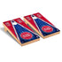 Detroit Pistons Regulation Cornhole Game Set Triangle Weathered Version Multicolor - Front View