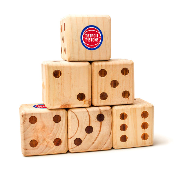 Detroit Pistons Yard Dice in Brown - Front View