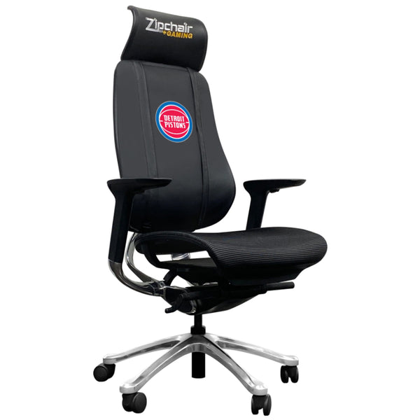 Dream Seat PhantomX Mesh Gaming Chair Detroit Pistons Logo in Black - Front View