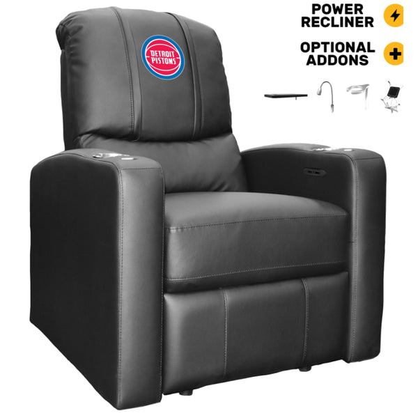 Dream Seat Stealth Power Plus Recliner with Detroit Pistons Logo in Black - Front View
