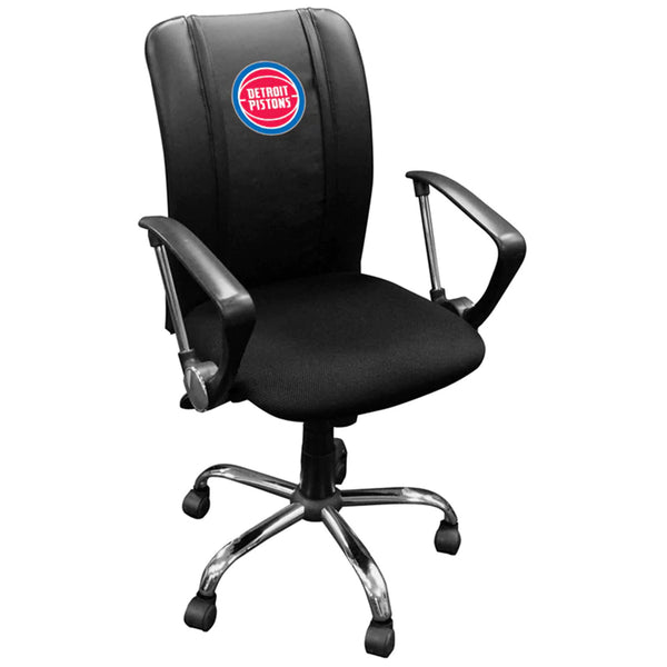 Dream Seat Curve Task Chair Detroit Pistons Logo in Black - Front View