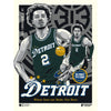 Uncanny Brands Pistons Unframed Cade Cunningham 2022-2023 City Edition Serigraph in Black/Green - Front View