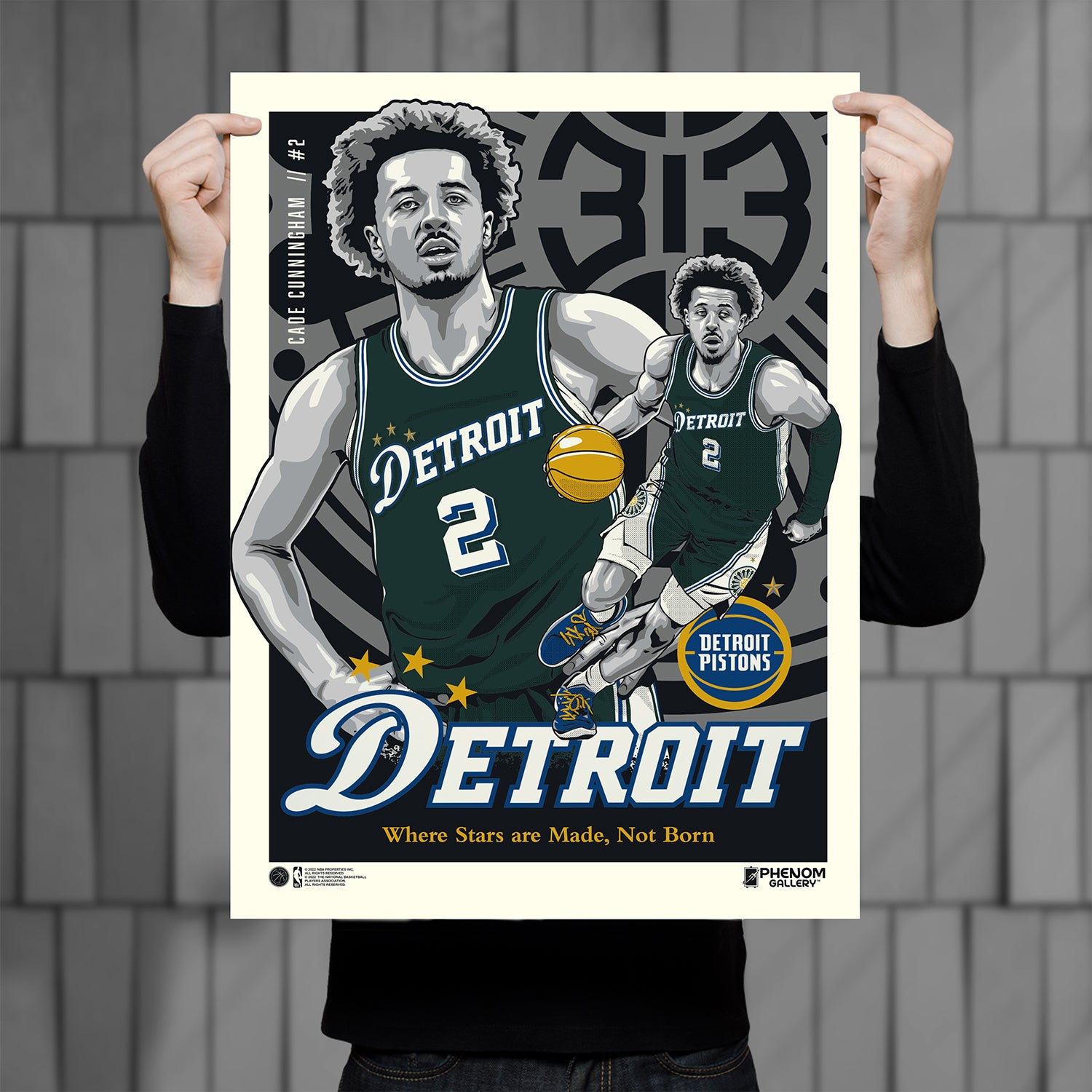 Detroit Pistons Cade Cunningham Deluxe Framed City Edition 2022-23 Serigraph Print