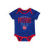 Infant Outerstuff Pistons Onesie in Blue - Front View