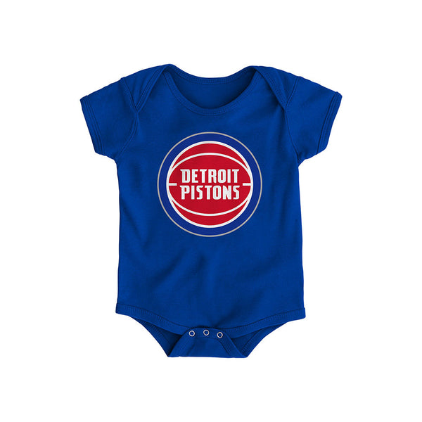 Infant Outerstuff Pistons Primary Logo Onesie in Blue - Front View