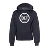 Youth Pistons DET Logo Pullover Hooded Sweatshirt in Gray - Front View