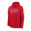 Youth Nike Remix Pistons Pullover Hooded Sweatshirt in Red - Front View