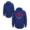 Youth Outerstuff Pistons Hooded Sweatshirt in Navy - Front and Back View