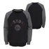 Youth Outerstuff Pistons Crewneck Sweatshirt in Black and Gray - Front and Back View
