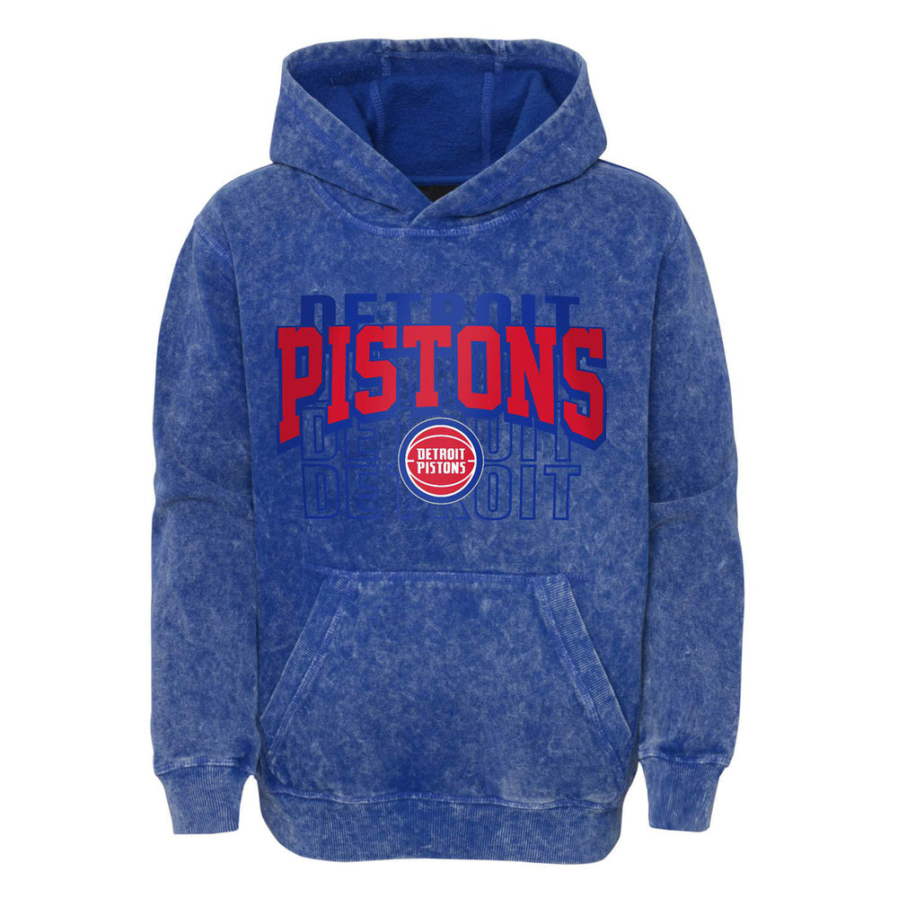 Youth Detroit Pistons Distressed 313 Logo Pullover Sweatshirt / Large