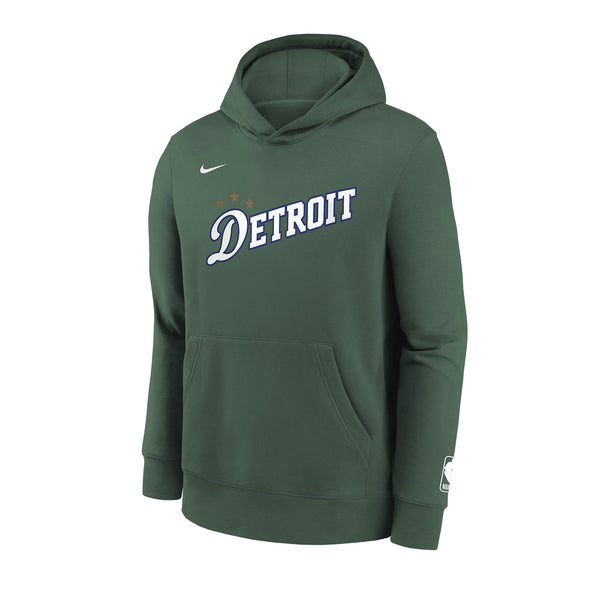 Pistons 2022-23 City Edition Youth Hoodie in Green - Front View