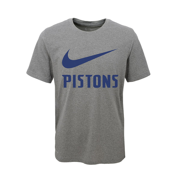 Youth Nike Pistons Performance T-Shirt in Gray - Front View