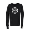 Youth Pistons DET Logo Long-Sleeve T-Shirt in Black - Front View