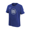 Youth Nike Pistons Remix Logo T-Shirt in Blue - Front View
