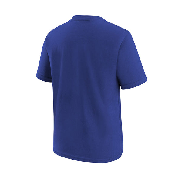 Youth Nike Pistons Remix Logo T-Shirt in Blue - Back View