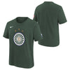 Pistons 2022-23 City Edition Youth Tee in Green - Front/Back View